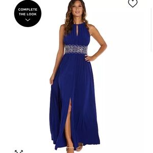 Blue beaded maxi dress